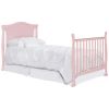 Solid Wood 3-in-1 Convertible Baby Crib Toddler Bed Daybed in Pink Finish