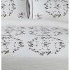 Queen size Cotton Bedspread with Scalloped Edges and Floral Print Embroidery in White