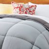 Queen Size All Seasons Plush Light/Dark Grey Reversible Polyester Down Alternative Comforter