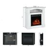 32 inch 1,400 Watt Electric TV Stand Fireplace with Shelf White