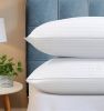 Set of 2 Machine Washable Down Alternative Bed Pillow with Cotton Cover - Queen