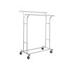 Double Bar Heavy Duty Metal Garment Clothes Rack on Wheels - 250 lbs. Capacity