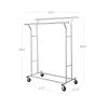 Double Bar Heavy Duty Metal Garment Clothes Rack on Wheels - 250 lbs. Capacity