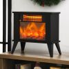 Small Portable Electric Fireplace Heater w/ Realistic Flame Effect