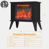 Small Portable Electric Fireplace Heater w/ Realistic Flame Effect