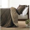 Twin/Twin XL 2-Piece Reversible Microfiber Comforter Set in Taupe Brown