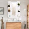 White Bathroom Wall Mounted Medicine Cabinet with Storage Shelves