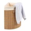 Corner PE Wicker Rattan Laundry Hamper Dirty Clothes Basket with Liner