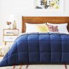 Twin Size All Seasons Grey/Navy Reversible Polyester Down Alternative Comforter