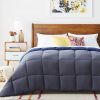 Twin Size All Seasons Grey/Navy Reversible Polyester Down Alternative Comforter