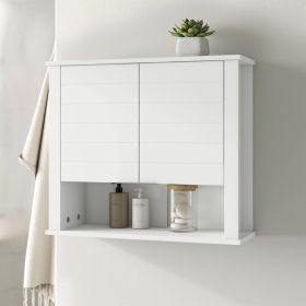 White 2 Door Wall Mounted Bathroom Storage Cabinet