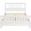 White Pine Wood Slatted Platform Headboard Footboard Full Size Bed