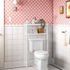 White Solid Wood Over the Toilet 1-Shelf Storage Rack