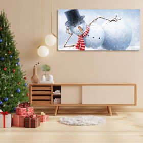 Framed Canvas Wall Art Decor Painting For Chrismas, Cute Lying Snowman Painting For Chrismas Gift, Decoration For Chrismas Eve Office Living Room, Bed