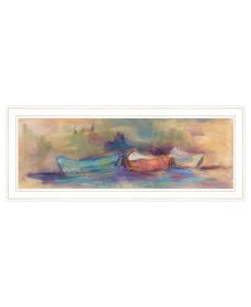 "Rowboat Row" by Tracy Owen-Cullimore, Ready to Hang Framed Print, White Frame