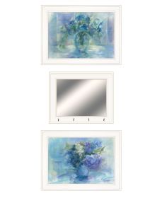 "Bath Relax" 3-Piece Vignette By Tracy Owen-Cullimore, Ready to Hang Framed Print, White Frame