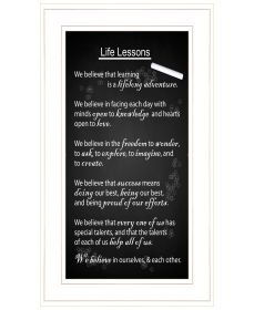 "Life Lessons" by Artisan Trendy Decor 4U, Ready to Hang Framed Print, White Frame