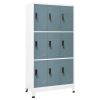 Locker Cabinet Light Gray and Dark Gray 35.4"x17.7"x70.9" Steel