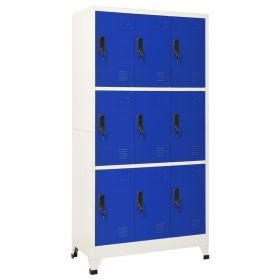 Locker Cabinet Gray and Blue 35.4"x17.7"x70.9" Steel