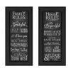 "Family and House Rules Collection" 2-Piece Vignette By Susan Ball, Printed Wall Art, Ready To Hang Framed Poster, Black Frame