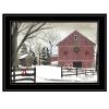 "Christmas Barn" by Billy Jacobs Ready to Hang Framed Print, Black Frame