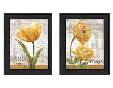 "Paris Collection" 2-Piece Vignette By Ed Wargo, Printed Wall Art, Ready To Hang Framed Poster, Black Frame