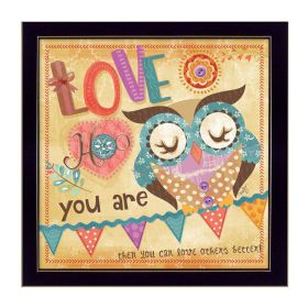 "Owl" By Mollie B., Printed Wall Art, Ready To Hang Framed Poster, Black Frame