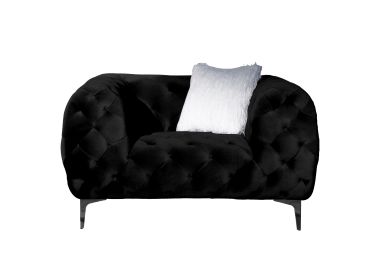 Black Elegant Velvet Living Room Armchair