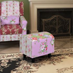 Patchwork Footstool Floral Style