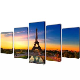 Canvas Wall Print Set Eiffel Tower 39" x 20"