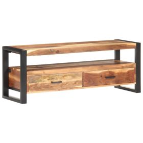 TV Stand 47.2"x13.8"x17.7" Solid Wood with Honey Finish