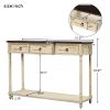 TREXM Console Table Sofa Table with Drawers for Entryway with Projecting Drawers and Long Shelf (Beige)