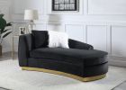 ACME Achelle Chaise w/2 Pillows in Black Velvet LV01048