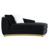 ACME Achelle Chaise w/2 Pillows in Black Velvet LV01048