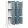 Locker Cabinet Light Gray and Dark Gray 35.4"x17.7"x70.9" Steel