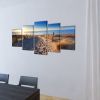 Canvas Wall Print Set Sand Beach 79" x 39"