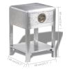 Aviator End Table with 1 Drawer Vintage Aircraft Airman Style