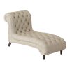 Luxurious Style Traditional Design 1pc Chaise Lounge Brown Textured Fabric Upholstered Button-Tufted Foam Padded Seating