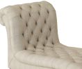 Luxurious Style Traditional Design 1pc Chaise Lounge Brown Textured Fabric Upholstered Button-Tufted Foam Padded Seating