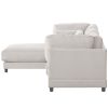 2 Pieces L shaped Sofa with Removable Ottomans and comfortable waist pillows