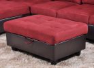 Red Flannel And PVC 3-Piece Couch Living Room Sofa Set B