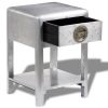 Aviator End Table with 1 Drawer Vintage Aircraft Airman Style