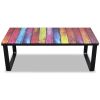 Coffee Table with Rainbow Printing Glass Top