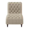 Luxurious Style Traditional Design 1pc Chaise Lounge Brown Textured Fabric Upholstered Button-Tufted Foam Padded Seating