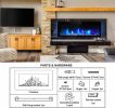 Wall Mounted Electric Fireplace w/ Remote 2 Switching Modes