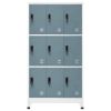 Locker Cabinet Light Gray and Dark Gray 35.4"x17.7"x70.9" Steel