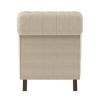 Luxurious Style Traditional Design 1pc Chaise Lounge Brown Textured Fabric Upholstered Button-Tufted Foam Padded Seating