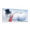 Framed Canvas Wall Art Decor Painting For Chrismas, Cute Lying Snowman Painting For Chrismas Gift, Decoration For Chrismas Eve Office Living Room, Bed