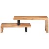 2 Piece Coffee Table Set Solid Acacia Wood