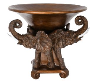 Elephant Grand Serving Bowl (Color: Umber, Ivory)